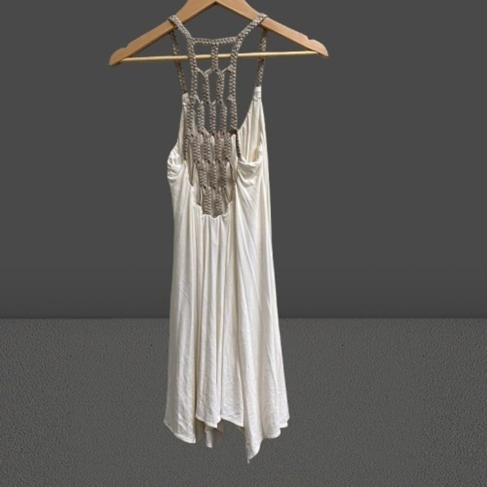NEW Sky Racerback Women's Mini Dress Braided Leather Back Large - Picture 3 of 4